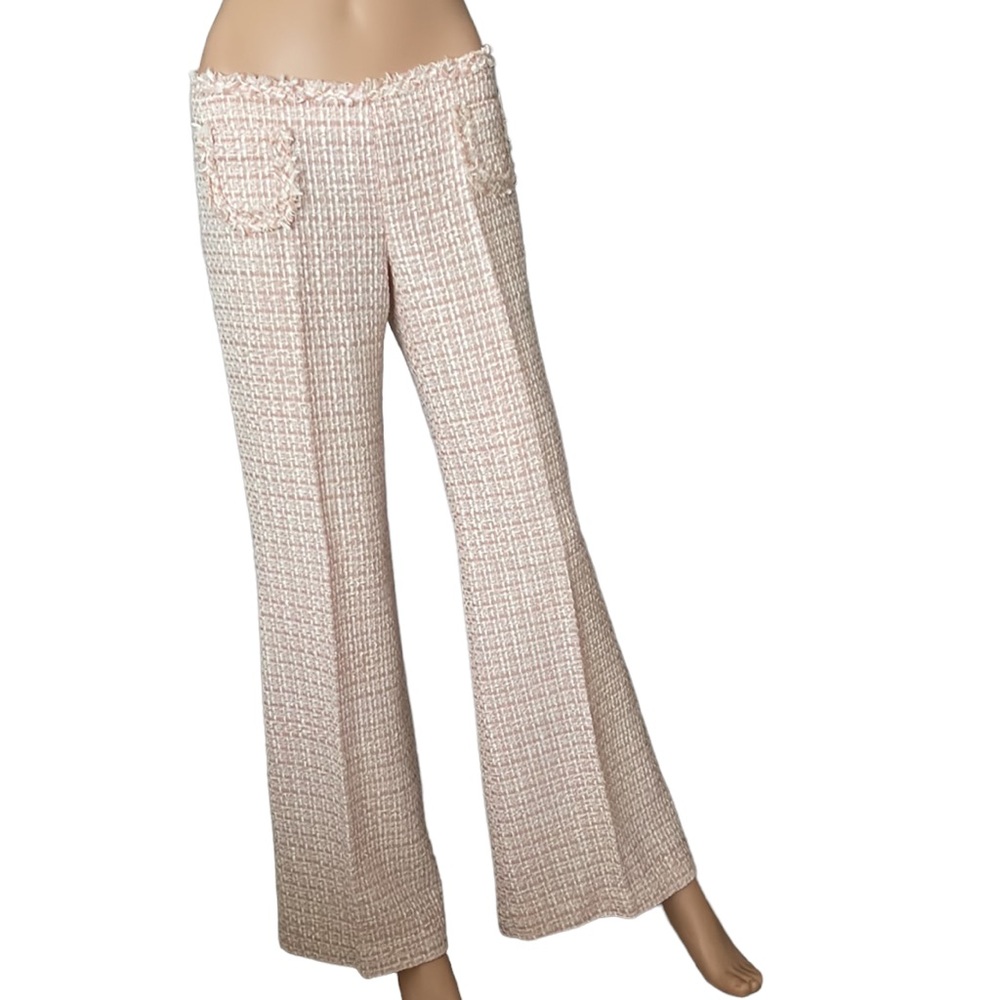NWOT Vtg. Zara Tweed Bell Bottoms, Hip Huggers, Pink n White Tweed, Retro Flare.